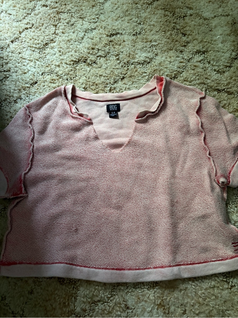 BDG Short Sleeve V‑Neck Cropped Shirt